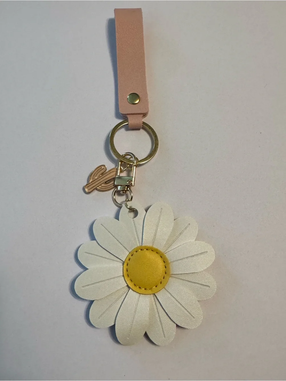 Boho Daisy Cactus Desert Keychain